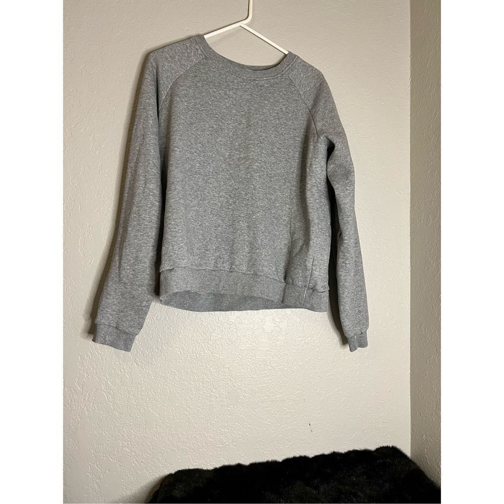 REBECCA MINKOFF Women's Grey button Melange Canyon Sweatshirt L
